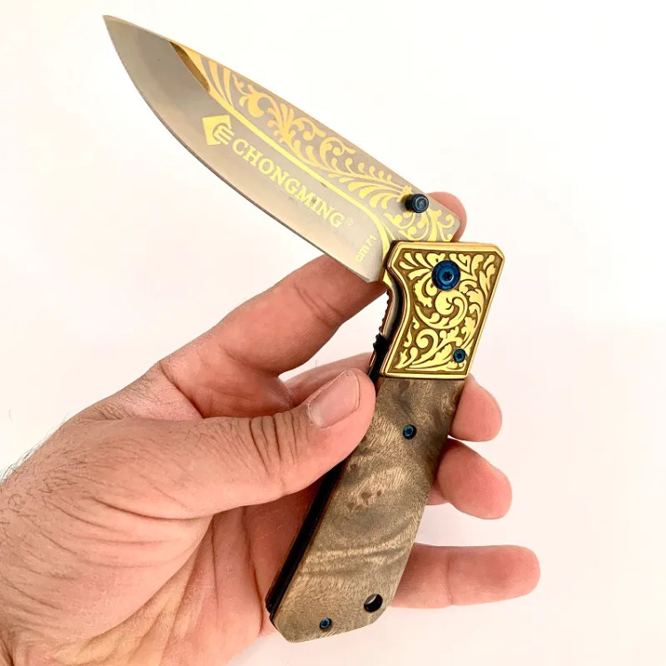 Knife Manual Folding طلایی Brand چانگ مینگ Model Chongming Cm71 - Top View
