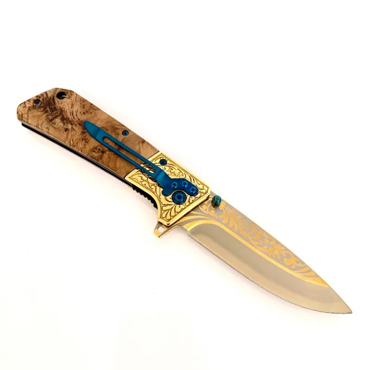 Knife Manual Folding طلایی Brand چانگ مینگ Model Chongming Cm71 - Side View