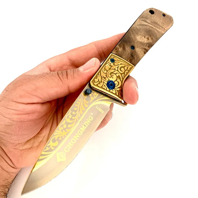 Knife Manual Folding طلایی Brand چانگ مینگ Model Chongming Cm71 - Detail View