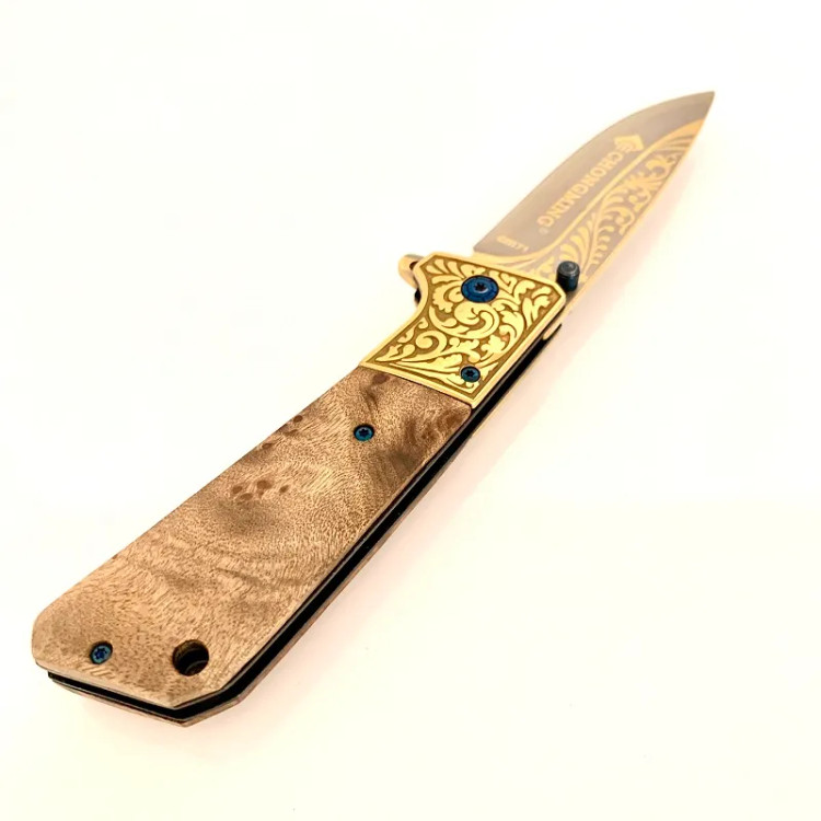 Knife Manual Folding طلایی Brand چانگ مینگ Model Chongming Cm71 - Back View