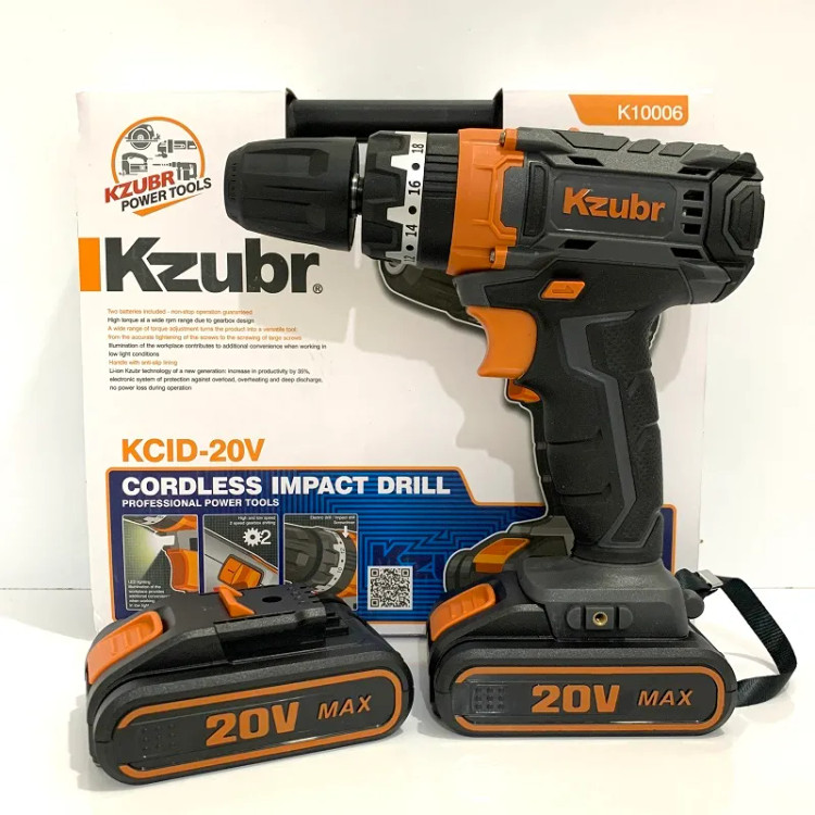 Drill Cordless ضربه ای 20 ولت Brand Kzubr Model K10006 - Top View
