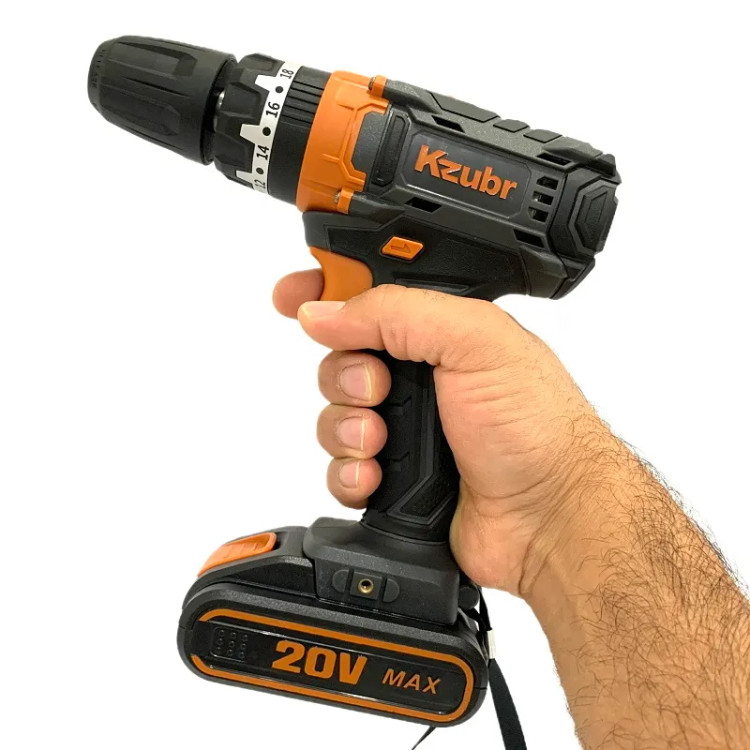 Drill Cordless ضربه ای 20 ولت Brand Kzubr Model K10006 - Side View