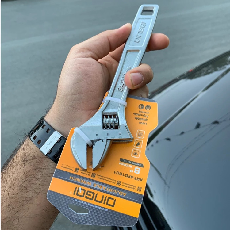 Adjustable Wrench 8 اینچ دینگی Model Af01601 - Side View